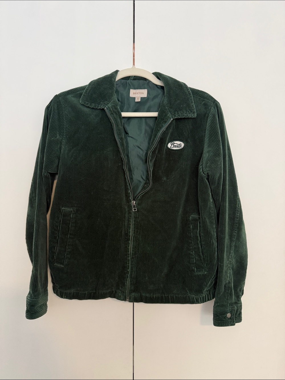 Brixton Dark Green Corduroy Zip Jacket